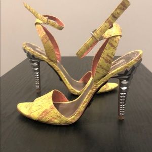 Rachel Roy exclusive lime green silver heel sandal